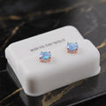 Rose Gold Blue Opals 5mm