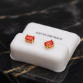 Red Opal Oval Earrings 14k Gold Over 925 Sterling Silver Lab Created 4x6mm
