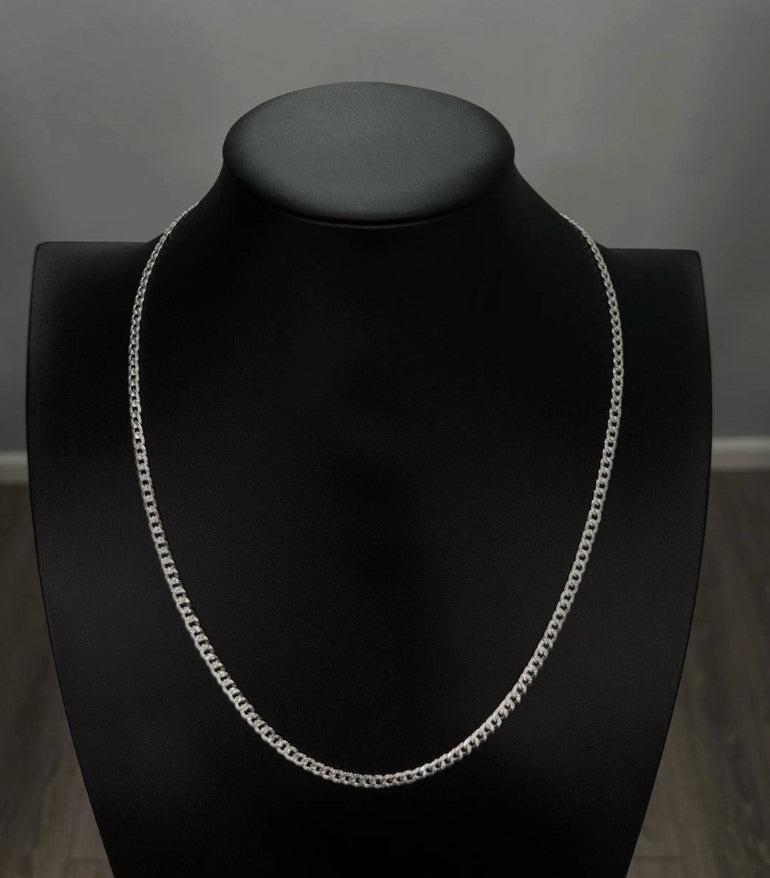 4mm 925 Solid Sterling Silver Curb Cuban Link Chain Necklace Mens Woman