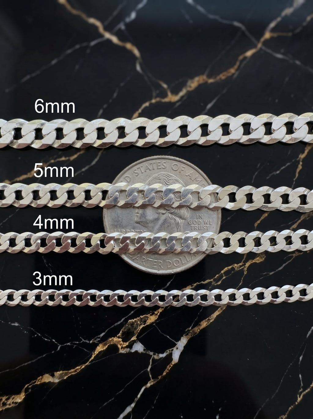 4mm 925 Solid Sterling Silver Curb Cuban Link Chain Necklace Mens Woman