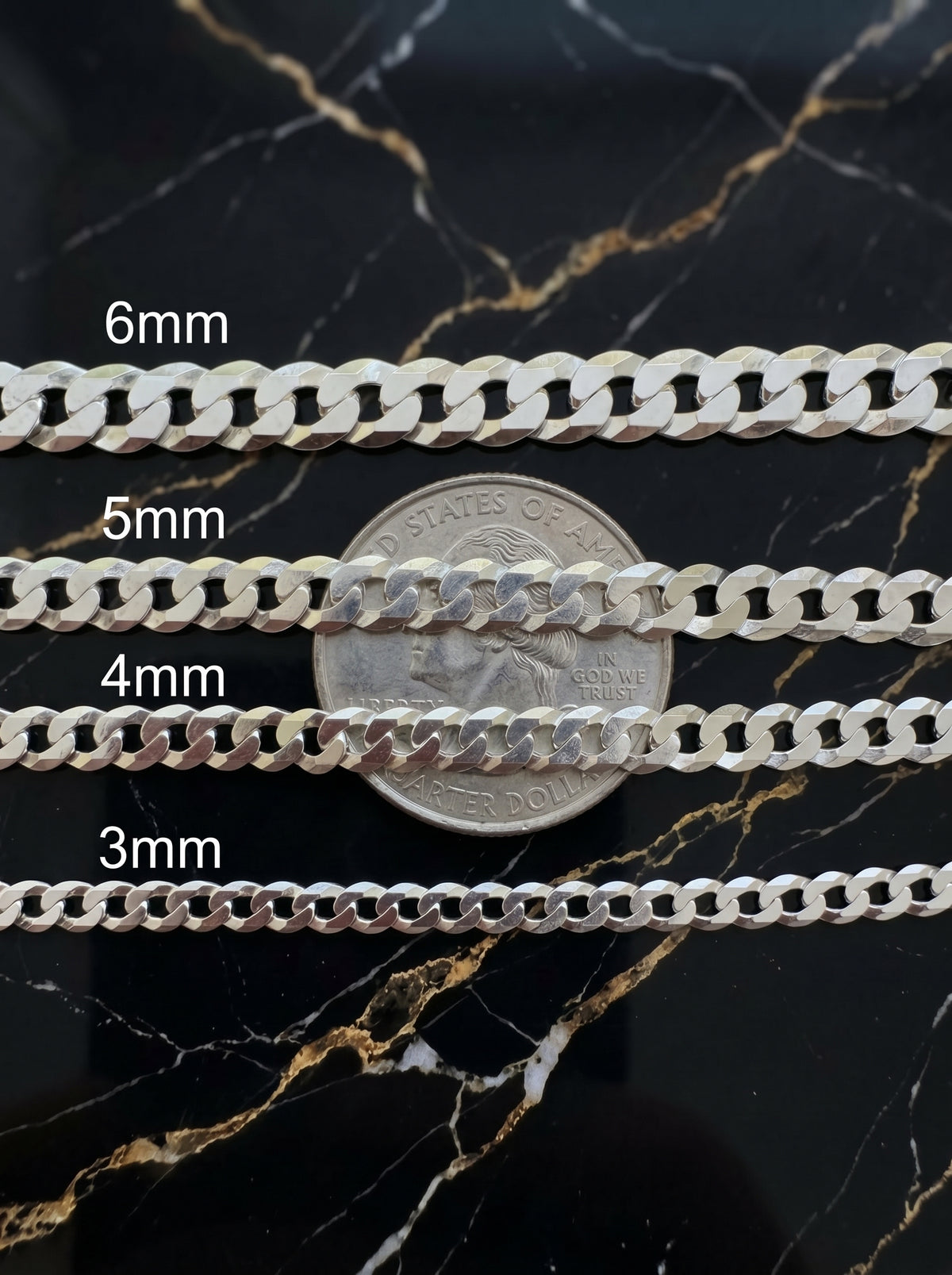4mm 925 Solid Sterling Silver Curb Cuban Link Chain Necklace Mens Woman