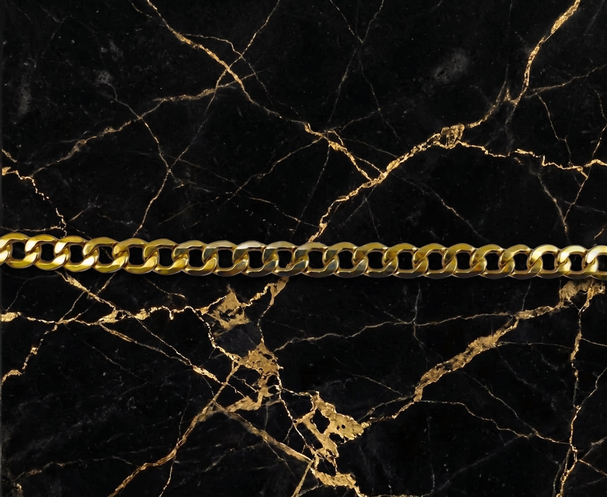 4mm Gold Over 925 Sterling Silver Curb Cuban Link Solid Chain Necklace