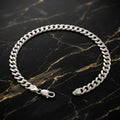 4mm 925 Sterling Silver Curb Cuban Link Solid Chain Bracelet 8" Mens Women