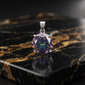Round Mystic Topaz CZ Pendant 925 Sterling Silver 10mm