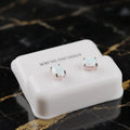 White Opal Oval Earrings 925 Sterling Silver Lab Created 4x6mm Pushbacks