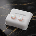 White Opal Square Earrings Rose Gold Over 925 Sterling Silver Lab Created